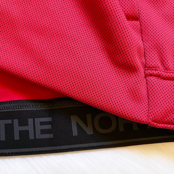 The North Face Men’s Logo Fleece Full Zip Red And Black Hoodie - Picture 4 of 8